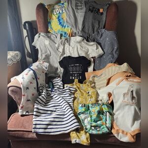 Bundle Of Assorted Baby Onesies and Outfits
